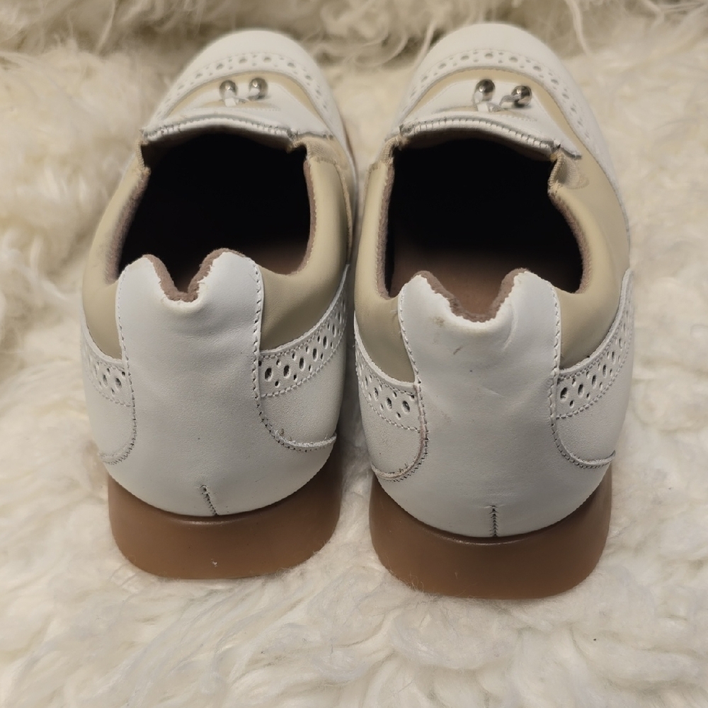 COCLICO Women's Cream and Tan Loafers - Picture 7 of 10